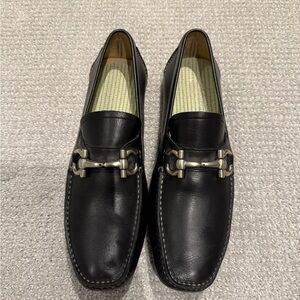Ferragamo Men's Black Leather Loafers